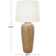 thumbnail image 3 of DecMode 35" Tall Distressed Antique Style Textured Brown Table Lamp with Cream Linen Shade, 3 of 9