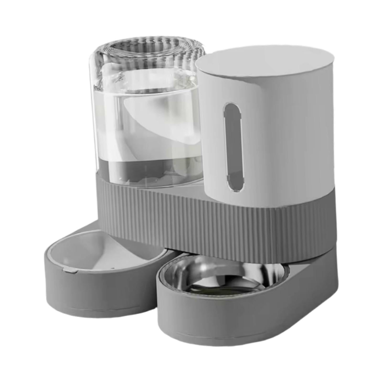 CarpNettore Automatic Pet Feeder Detachable Pet Feeding Bowl for Bunny Small Dogs Kitten Gray
