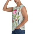 thumbnail image 3 of Balery Vintage Wood Background with Floral Men's Sleeveless Muscle Shirts Workout Tank Top, Moisture Wicking, Odor Protection-3X-Large, 3 of 8