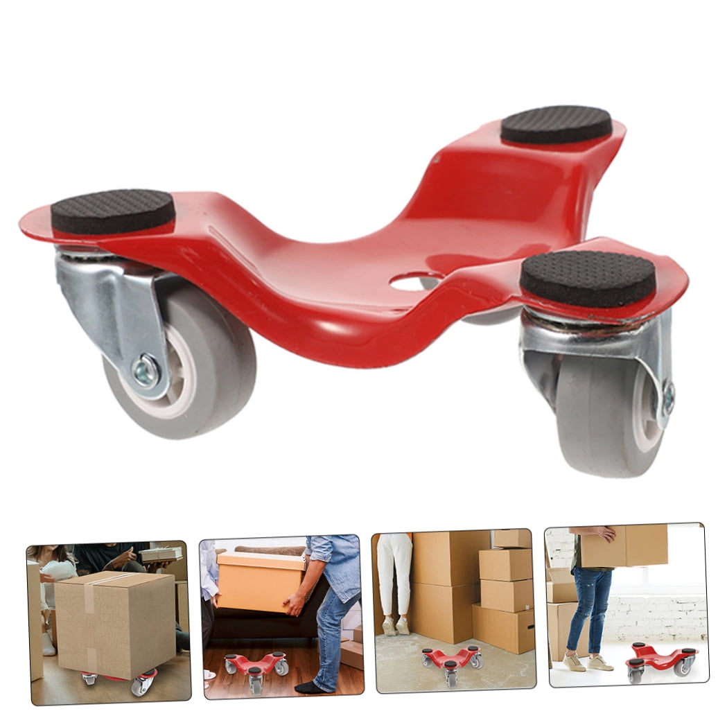 Phenofice 3Pcs Heavy Duty Metal Furniture Moving Dollies Red for Home Use Moving and Rearranging