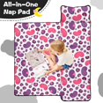thumbnail image 4 of Pink and Purple Leopard Print Teens Toddler Nap Mat with Pillow, Sleeping Mat Bag for Preschool Daycare 60"x20", 4 of 6