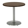 thumbnail image 2 of KFI Studios Mode 2.5' Round Dining Table, Studio Teak, Silver Base, 2 of 5
