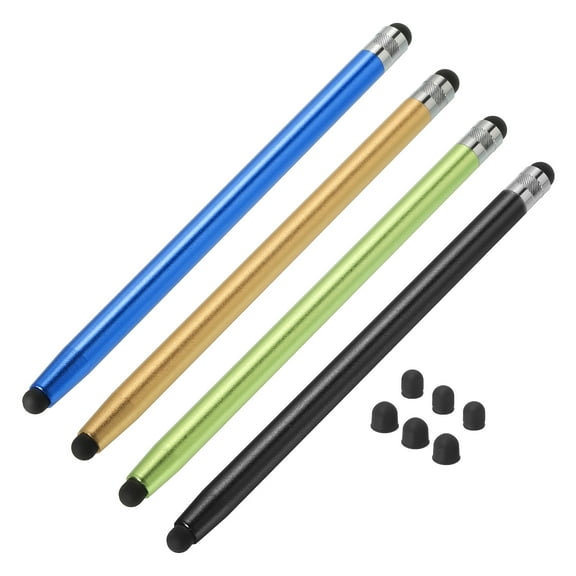 4pcs Stylus Pens for Touch Screens with 8 Extra Tips Capacitive Stylus Tablet Pen, Black Gold Green Blue