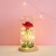 thumbnail image 4 of Cadena de luces de cristal con flores secas blancas y musgo verde y flores rosas, 4 of 8