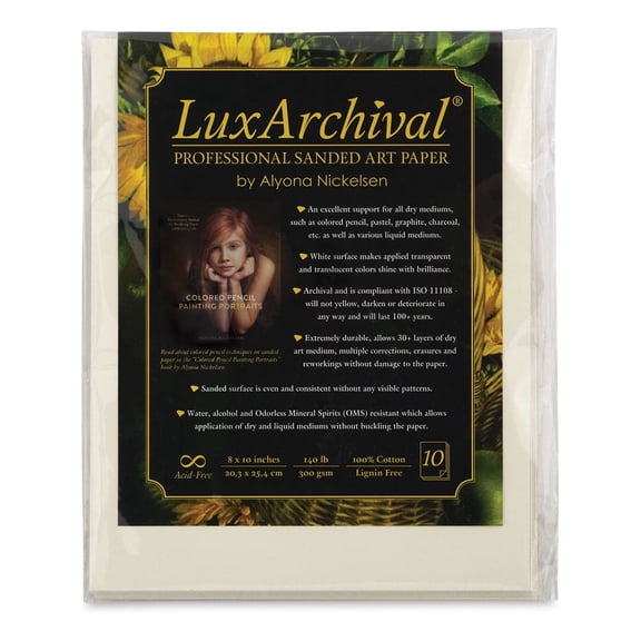 Brush and Pencil LuxArchival Professional Sanded Art Paper - 8" x 10", 400 Grit, Pkg of 10