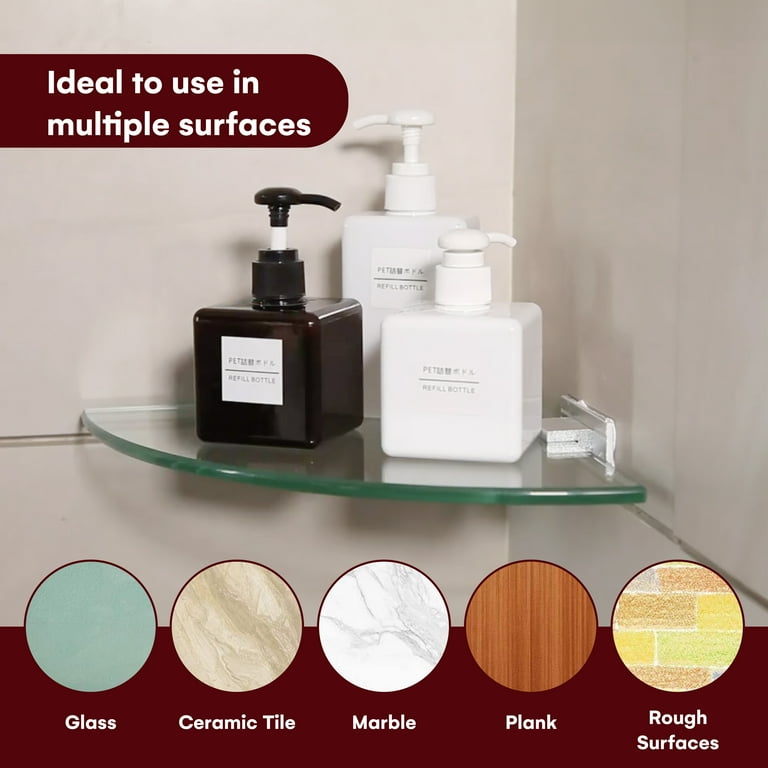 Gedy Wall Mounted Glass Bathroom Shelf - 2.75" D X 23.6" W, Made In Italy, Modern Bathroom Storage 3 thumbnail image