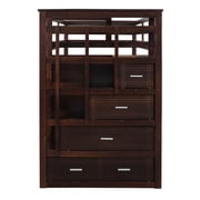 Harper & Bright Designs Twin Over Twin Bunk Bed with Trundle and Stairs, Wood Kids Bunk Beds with Storage Drawers and Guardrail for Teens Adults, Espresso