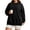 Black, variant on Binmer Women’s Plus Size Crew Neck Long‑Sleeve Sweatshirt, Oversized Casual Solid Color Pullover Top with Front Pocket,Sizes L-5XL