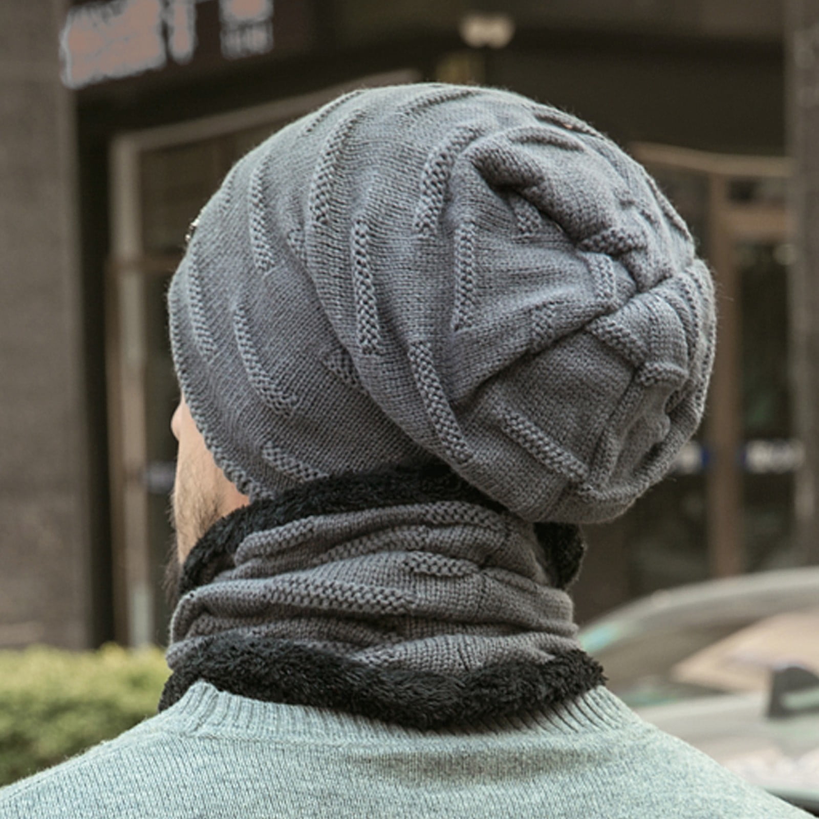 [Smooth mood] / ☆ 24FW Isidore Knit Scarf Hat / Gray Light Grey Chunky Knit Cashmere Scarf | Luca Faloni