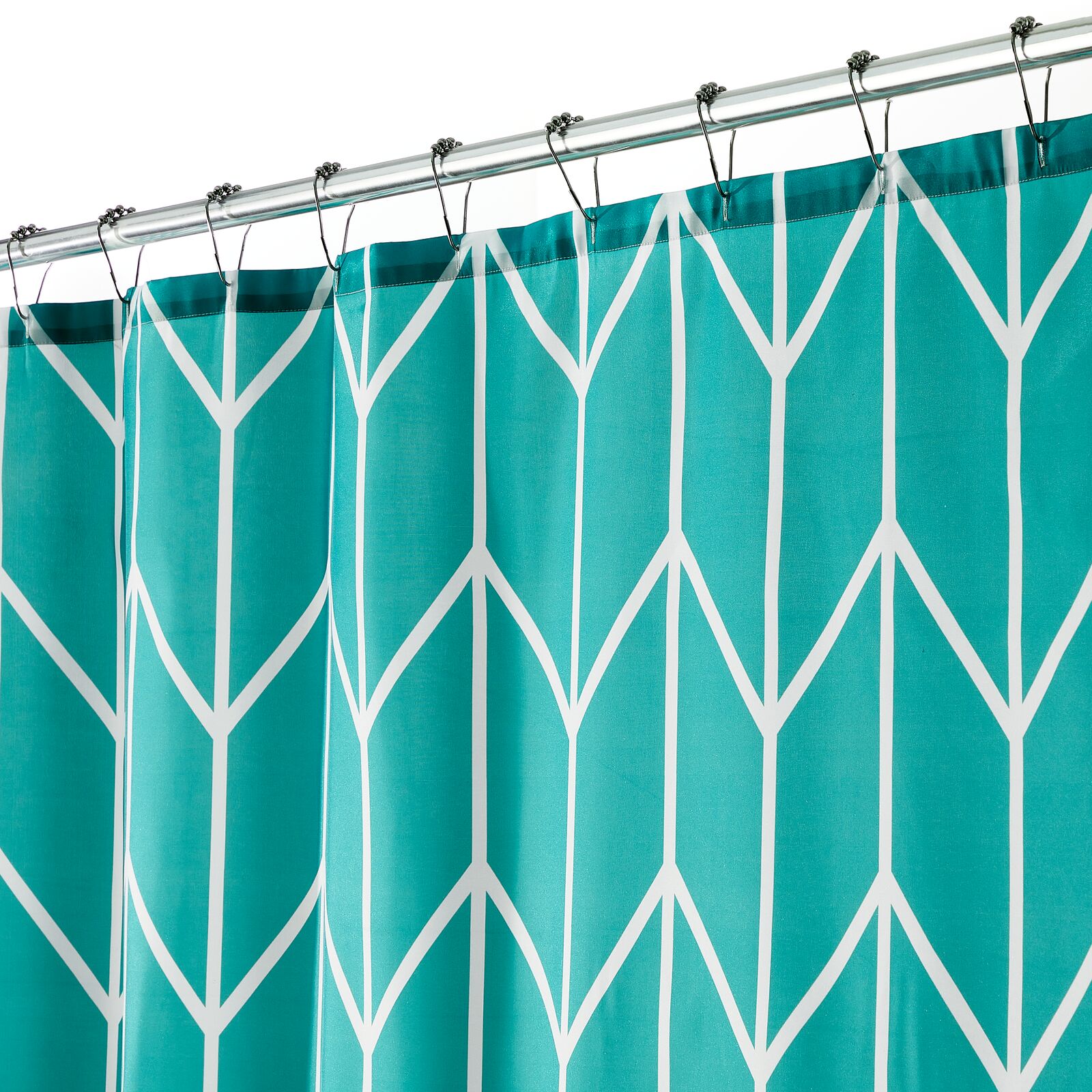 mDesign Modern Shower Curtain with Inverse Herringbone Pattern