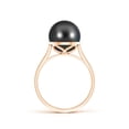 thumbnail image 2 of ANGARA Classic Tahitian Cultured Pearl Ring in 14K Rose Gold for Women | June Birthstone, Birthday, Anniversary, Jewelry Gift for Women | Pearl Ring, 2 of 7