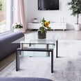 thumbnail image 2 of Euroco Rectangle Glass Coffee Table, Clear Coffee Table, Modern Side Center Tables for Living Room, Living Room Furniture, 2 of 9
