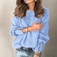 thumbnail image 2 of Suéter de punto de cuello redondo para mujer, jersey de manga larga, holgado, elegante, informal, para otoño e invierno, 2023, 2 of 4