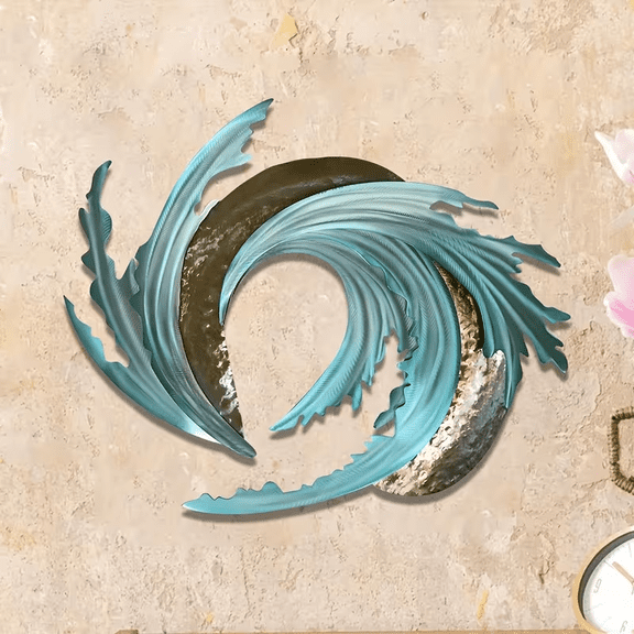 Beach Wave Metal Wall Art, Ocean Iron Wall Decor For Living Room