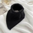 thumbnail image 2 of UTSJKR Women Winter Rib Knit Turtleneck Faux Collar Solid Color Detachable Triangular Scarf Wrap Windproof Neck Warmer Black, 2 of 3