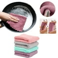 thumbnail image 2 of Dusknt Coral Fleece Cloth 4Pc 15X25Cm, Wipes,Absorbent Corals Dish Rag Wipe Wiping Towel Sink Cloth Home Kitchen Clean Cleaning Supplies, 2 of 9
