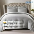 thumbnail image 3 of 3 Sided Zipper Duvet Cover Set Easy to Use Home & Hotel Soft Microfiber 3 PCS 1-Duvet Cover & 2- Pillow Sham No Comfoter Twin_68 X 90 Inch, 3 of 6