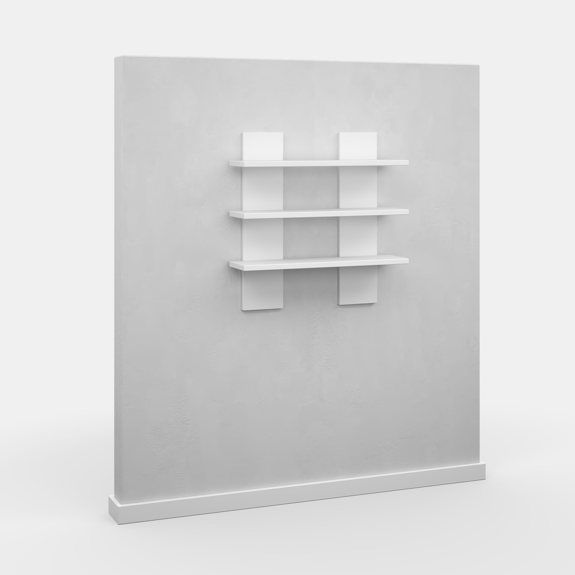 Ada Home Decor Furniture 19.7" 3 Tier White Waco Modern Wall Shelf