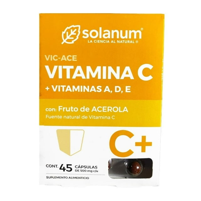 Suplemento alimenticio Solanum vitaminas C + A, D y E 45 capsulas de 500 mg c/u