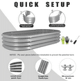 thumbnail image 4 of Tramull 2 Pack 4x2x1FT Galvanized Raised Garden Bed Kit Oval Metal Ground Planter Box Outdoor Bottomless Planter Raised Beds for Vegetables Flowers Herbs Fruits, Gray, 4 of 7