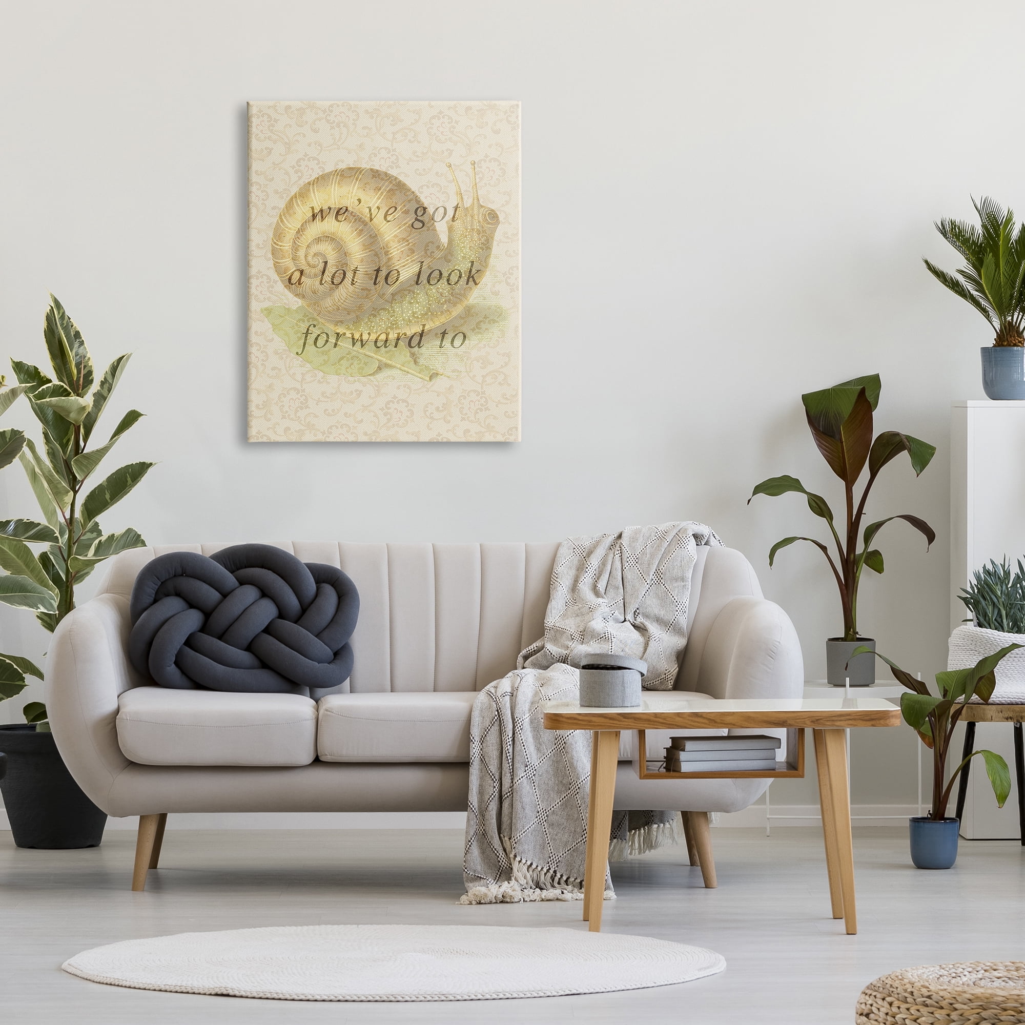 Stupell Industries Vintage Uplifting Snail Animals & Insects Painting Gallery Wrapped Canvas Art Print Wall Art, 30 x 40
