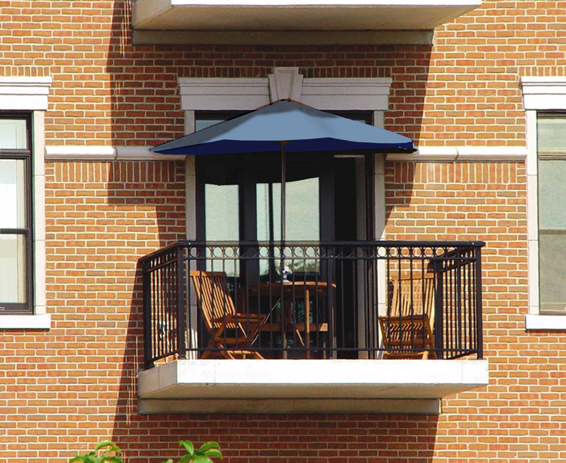 Off-The-Wall Brella 7.5' Half-Umbrella with Olefin Fabric Canopy