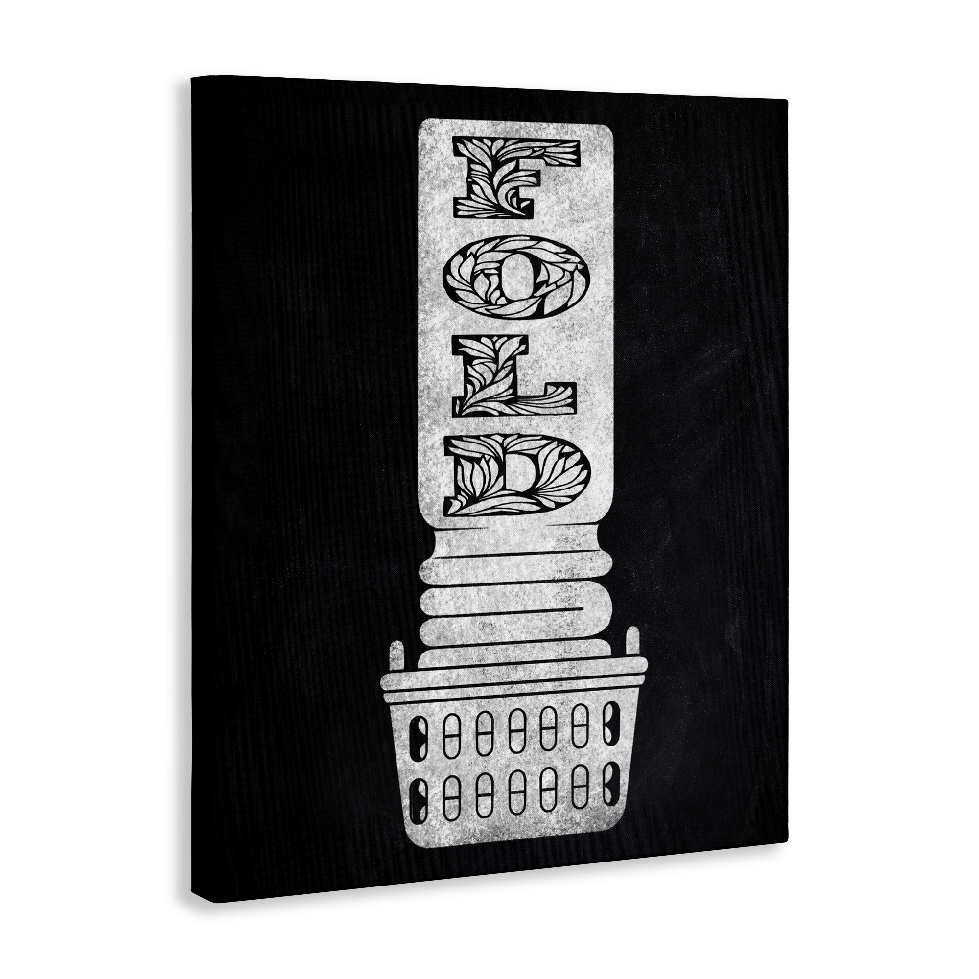 Laundry Fold Ornate Letters Canvas Wall Art, design by Marcus Prime