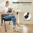 thumbnail image 6 of Conference Room Chair, 2Pcs Ergonomic Foldable Reception Chair High Load Bearing Armchair Portable Bouncing Back Office Chairs with Tabletop&Casters for Conference Halls Schools Step Classrooms, 6 of 9