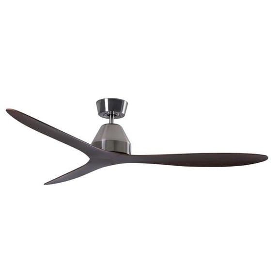 Lucci Air Whitehaven 56" Smart WiFi Indoor/Outdoor DC Ceiling Fan with Remote, Damp Rated, Brushed Chrome with Koa Blades