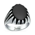 thumbnail image 5 of Bling Jewelry Mens Animal Claw Large Oval Black Onyx Signet Ring Oxidized Silver Handmade In Turkey, 5 of 7