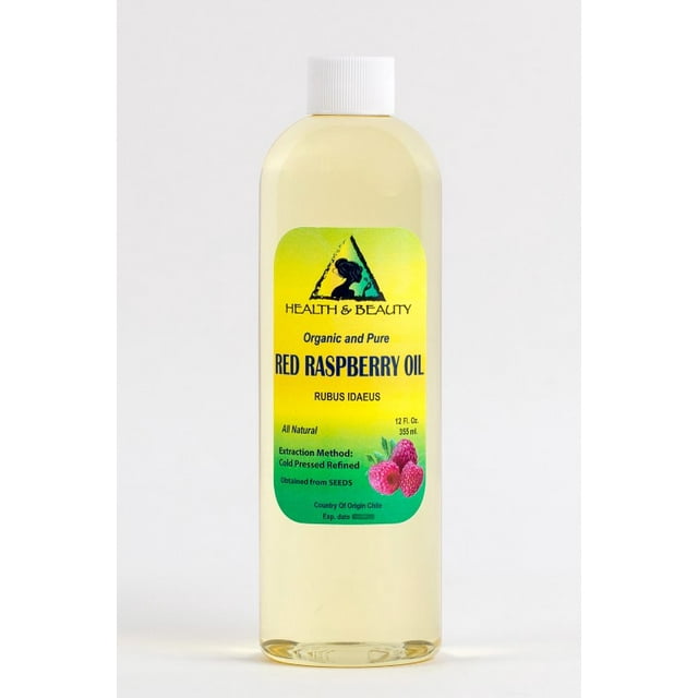 Huile de Graines de Framboise Rouge Raffinée Biologique Support Pressée à Froid 100 % pure 36 oz
