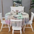 thumbnail image 2 of Pioneer Flower Floral Print Pattern Round Tablecloth 60"x60",Wrinkle Wipeable Table Cloth for Kitchen Dining Room Picnic Patio Party, 2 of 6