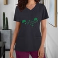 thumbnail image 2 of BiZtdJrK Luck Clover Shirts for Women 2025 St Patrick's Day Short Sleeve Irish Shirts Loose Fit V-Neck Scrubs Tops with Pockets Black M, 2 of 7