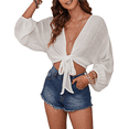 thumbnail image 1 of Traje de Baño para Mujer, Túnica, Bikini con Lazo, Camiseta de Playa Suave de Larga XS, 1 of 8