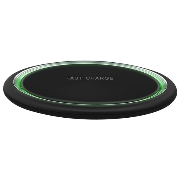 Cargador inalámbrico 15W Base de carga rápida Reemplazo de almohadilla de carga de teléfono delgada redonda para iPhone 12, Negro Eigraketly EL002055-01