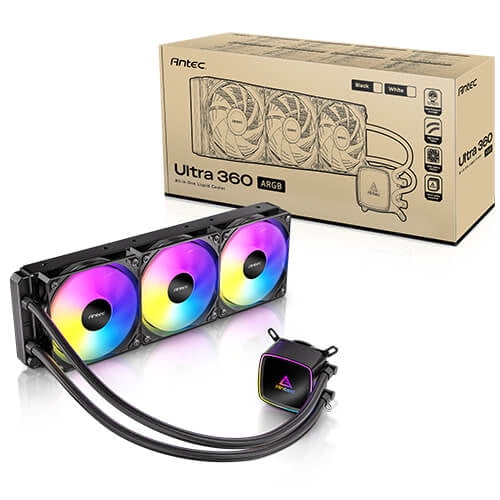 ANTEC Ultra 360 ARGB All-in-One Liquid Cooler, support Intel LGA 115X(1200)/1366/1700(1851)/20XX, AM3/AM4/AM5 (Black)