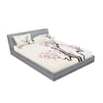 thumbnail image 2 of Ambesonne Floral Fitted Sheet & Pillow Sham Set, Classical, Queen, Grey White, 2 of 2