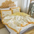 thumbnail image 5 of Move Over Yellow Flowers Bedding Sets Queen Yellow Ruffle Duvet Cover Ruffle Flowers Pattern Microfiber No Filling, 5 of 10