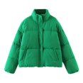 thumbnail image 3 of Vedolay Parka Jackets Coat for Women Buttons Solid Winter Coat Fall Coat for Women Green,S, 3 of 3