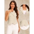 thumbnail image 2 of DARING DIVA Women's Notched Lapel Waistcoat Vest Double Breasted XS Apricot, 2 of 6