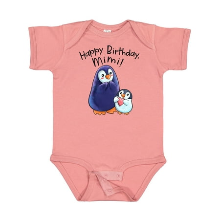 

Inktastic Happy Birthday Mimi!- Cute Penguins Gift Baby Boy or Baby Girl Bodysuit