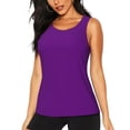 thumbnail image 1 of Fotbe Purple Blusas Sin Mangas para Mujer – Estilo Casual, Corte Suelto, Slim-Fit, Cuello Redondo Deportivo, Tops de Verano para Gimnasio y Yoga-X-Large, 1 of 7