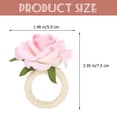 thumbnail image 2 of KAKOWELY 4 anillos para servilletas con forma de rosa y flores artificiales para bodas., 2 of 5