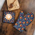 thumbnail image 5 of Pioneer Flower Floral Print Pattern 2-Pack Oven Mitts Set, Heat Resistant Kitchen Gloves, 7.7" X 12", 5 of 6