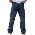 thumbnail image 3 of Men's Cargo Pants - Label Detail for Daily Commute & Casual Outings Blue 3XL, 3 of 3
