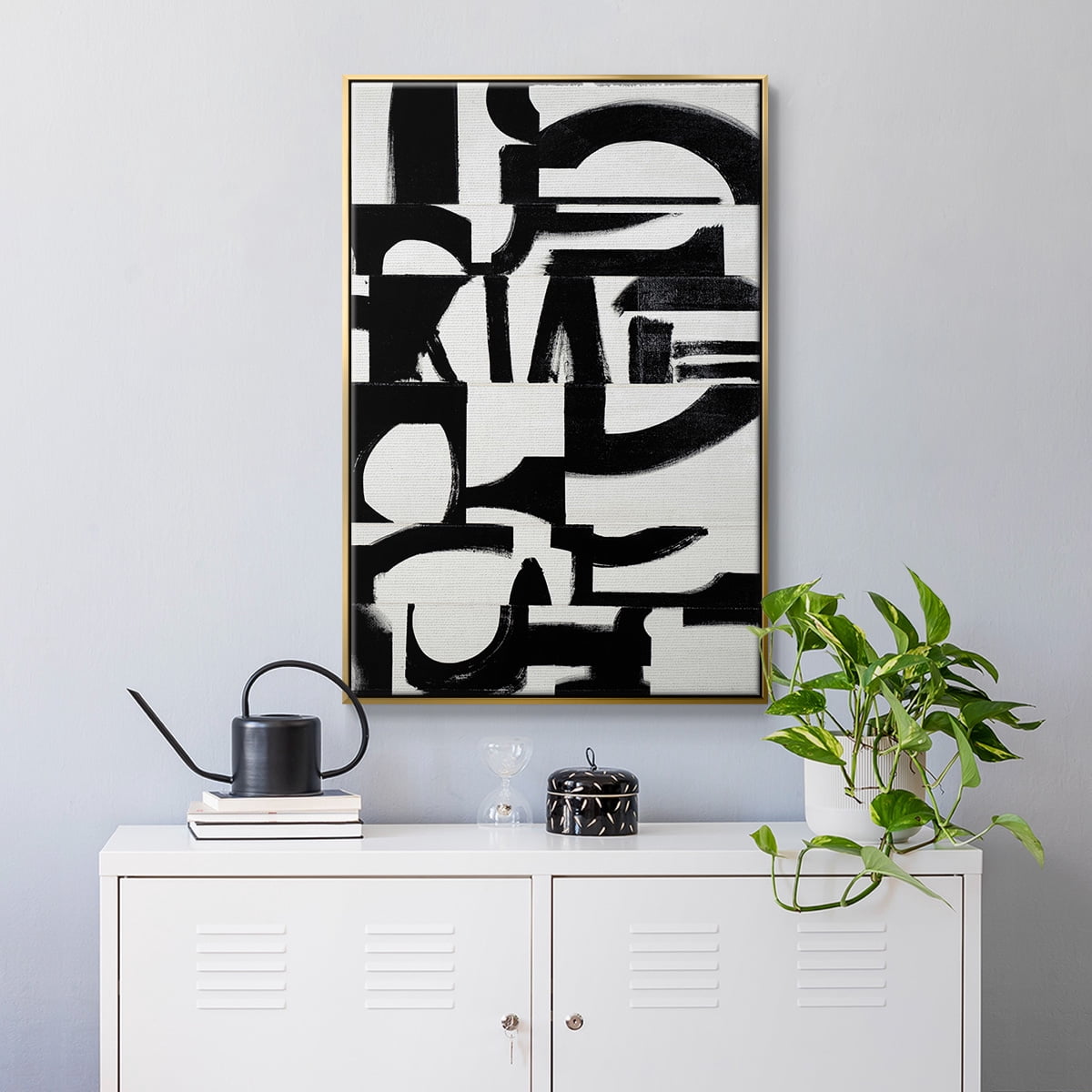 Prosperous Elements V10 Framed Premium Gallery Wrapped Canvas - Ready to Hang - 25 x 37 - Gold Floating Frame