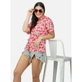 thumbnail image 6 of Stylore Womens Hawaiian Shirt Short Sleeve Blouse Funky Cherry Pink S, 6 of 7