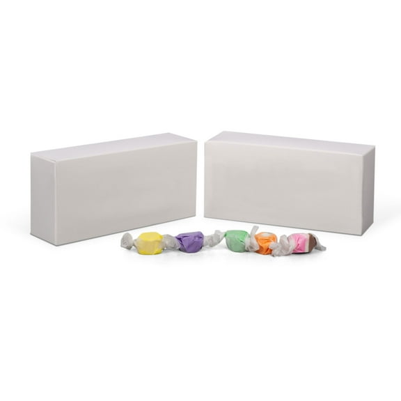 GoGoPak Made in USA - 50 Boxes - Fillable (empty) 1 lb. White Candy & Fudge Boxes - 7" x 3-3/8" x 2" - Food Safe