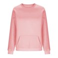 thumbnail image 4 of Daznico Women Crewneck Sweatshirt Rhinestone Studded Long Sleeve Pullover with Kangaroo Pocket Loose Fit Outerwear for Autumn Winter Wear,XL, 4 of 6