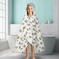 thumbnail image 6 of White Bigfoot and Tree Pattern Hooded Bath Towel，60"x35" for Ages 3 To 12 Kids, Quick Dry Lightweight Soft Microfiber Hood Beach Towel Cover Up for Kids, 6 of 7